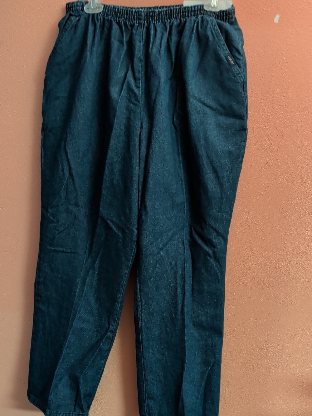 chic Dark Navy Elastic-Waist Jogger Pants